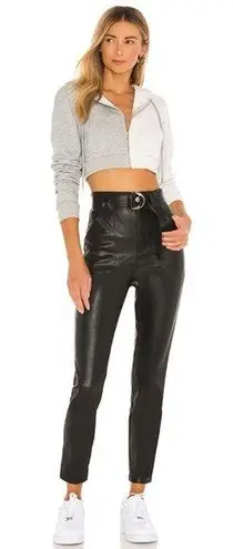 superdown Revolve Chanice Buckle Pant Faux Leather High Waisted Crop Black S