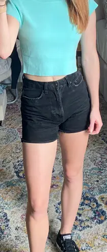 Glassons High Rise Black Denim Shorts