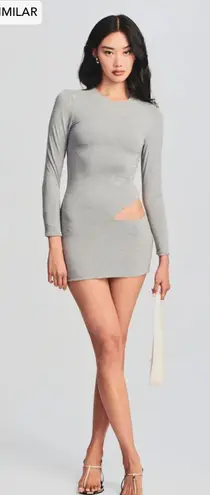 NWT SER.O.YA Nylon Cut out Mini Dress in Heathered Grey Sz Medium‎ $248 Gray