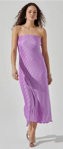 ASTR the Label Plisse Tube Midi Dress Size Medium New Purple