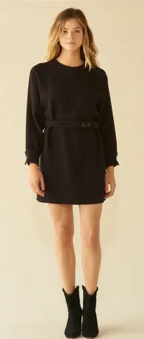 Ba&sh Dimitri Dress Mini Sweater Belted Jacquard Black Red Size 3 US 10