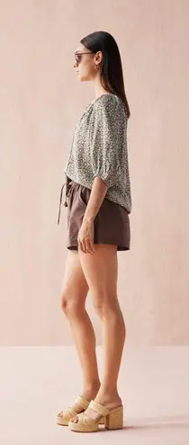 Anthropologie Omika Isla Tasseled Blouse Elliot Galapago Womens Size Small Green