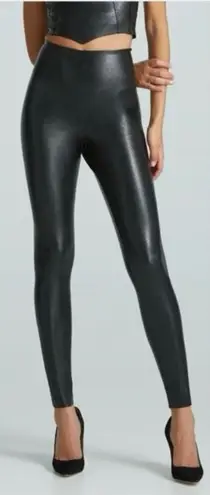 Commando Control Top Black Faux Leather Leggings Size Medium