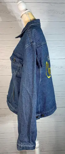 Vintage Embroidered "Christy" Denim Jean Jacket Hippie Womens 2X Trucker Blue Size XXL