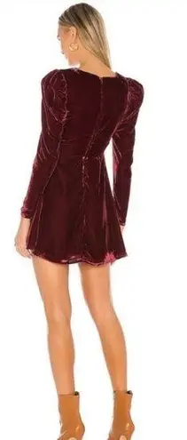 Tularosa  Sawyer Velvet Dress Red Wine NWT