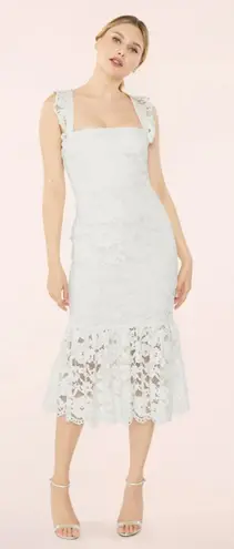 Likely X Revolve Hara Square Neckline Ruffle Cross-Back Strap Lace Midi Dress 6