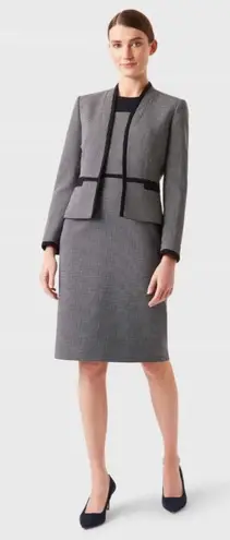 Hobbs London NWT Hobbs Women's Brianna Blazer Jacket Navy Ivory Size 10 Micro- Houndstooth