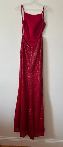 La Femme Backless Sequin Dress