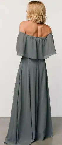 Baltic Born Dusty Blue Sonia Off Shoulder Maxi Dress