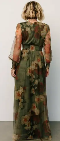 Baltic Born Layla Tulle Maxi Dress Olive And Rust Floral New Without Tags