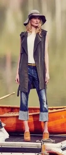 Elevenses Anthropologie Draped Trench Vest