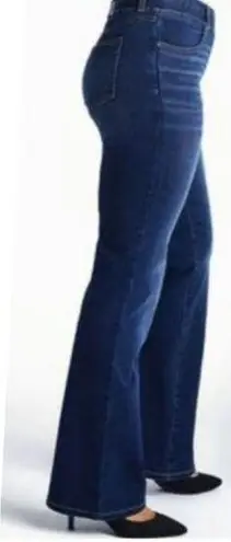 Betabrand Yoga Denim Bootcut 4 Pocket Pull On Jeans in Dark Wash