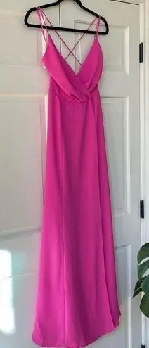 Jay Godfrey Turner Dress in Flamingo Hot Pink Gown Revolve 2 Bright Strappy Slit