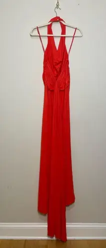 STAUD Julius Maxi Gathered Gown Red