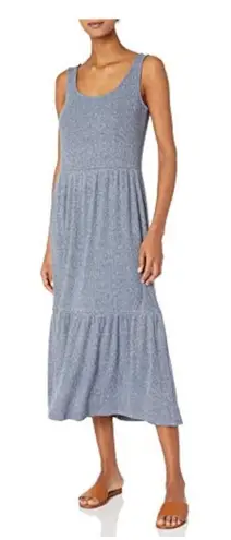 Daily Ritual Maxi Dress Sleeveless Casual Tiered Knit Heathered XL Gray