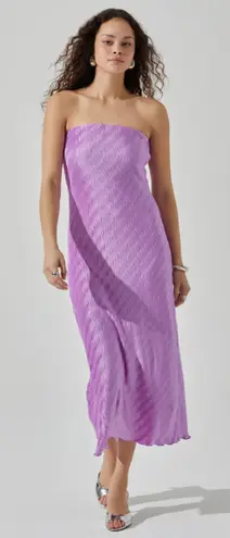 ASTR the Label Plisse Tube Midi Dress Size Small NWT Purple