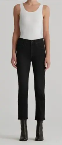 Edwin Women's Elin Crop High Rise Straight Leg Denim Jeans Blackstone 28 New Black