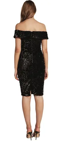 Bardot SEQUIN VELVET DRESS IN BLACK XS EUC