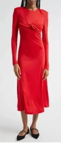Farm Rio Twisted Cup Midi Dress - Size Small - Red