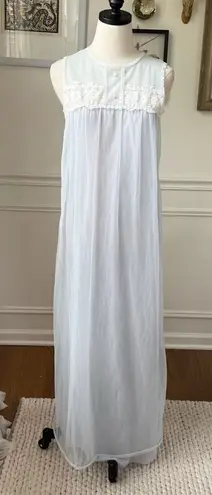Vintage 70s Aristocraft Long Pastel Blue Nightgown M Size M