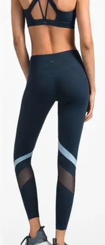 VFU NAVY BLUE DESIGN LEGGINGS WITH STRIPE PANELS DETAIL S D1