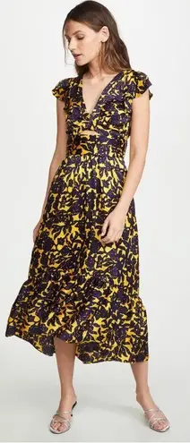 A.L.C. Valencia Dress in Yellow Midi Silk