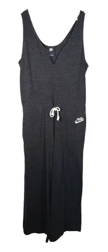 Nike  Women's Charcoal Gray Jersey V Neck Drawstring Jumpsuit Size Large lounge - Image 1