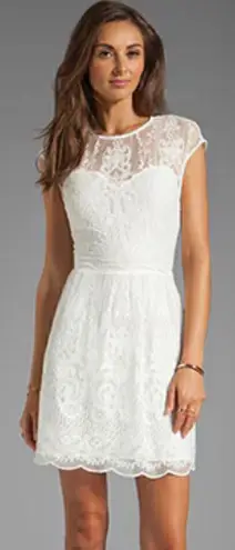 NWT Dolce Vita Kloey Silk Embroidery Dress Ivory Sz S. Formal Bridal cocktail