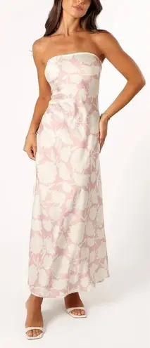 Petal and Pup Strapless Maxi Dress Size Large Floral Pink NEW