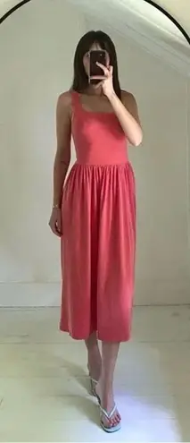 Sundry Mixed Media Midi Dress in Pigment Tango NWT Size 2 Retail $138