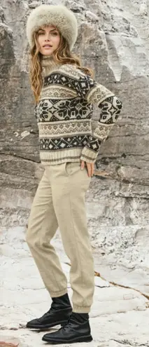 Peruvian Connection Peruvian Connectio Virgin Wool Flannel Joggers Cream Medium Fall Cozy Lounge