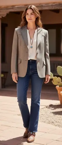 Ms Prestrige West Blazer Jacket Equestrian Horse Riding Top Western S/M NEW VTG Silver