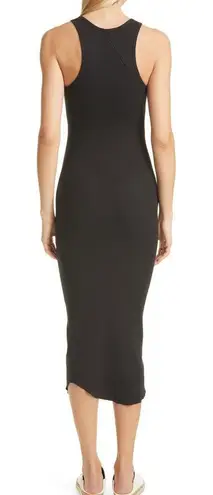 Rag & Bone Large The Essential Ribbed Tank Midi Bodycon Dress Minimalist Capsule Black