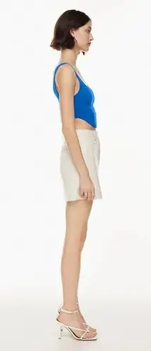 Aritzia  Babaton Sculpt Blue Sleeveless Corset Bustier Rib Knit Tank Crop Top 2XS