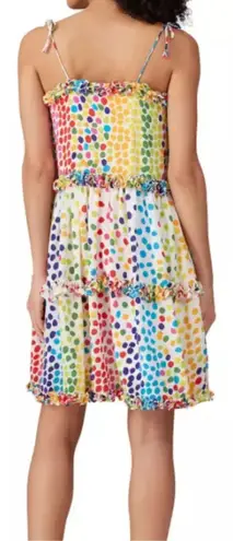 all things mochi Blessica White Multicolor Polka Dot Ruffle Tiered Mini Dress M