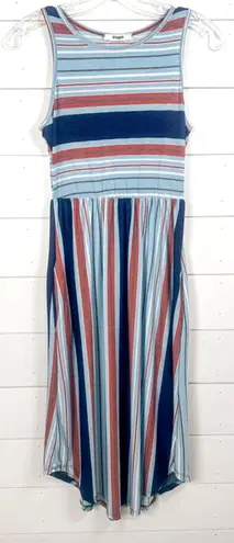 New Eloges Women's Sleeveless Striped Knit Pullover Tank Dress Multicolor Small Blue