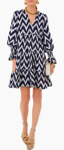 Tuckernuck Pomander Place Kenzo Ikat Navy Blue White Mini Dress Size M