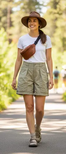 Alpine Design Hiking Shorts Womens Medium Khaki Nylon Outdoors Utility Quick Dry - Image 1