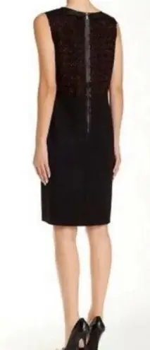 Elie Tahari KELLAN TWEED LEATHER DRESS