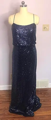 Christina Wu Navy Sequin Dress- Style 22703