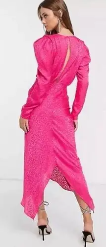 RONNY KOBO Astrid Zebra Print Midi Dress, Pink Size L