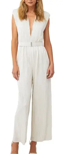 Sabina Musayev Saffron White Metallic Jumpsuit Size S