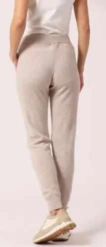 NWT Minnie Rose Cashmere Tapered Leg Jogger Pants Ecru Gray Women's Size Medium
