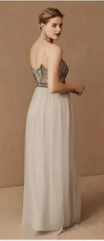 BHLDN Anthropologie Vilette Embellished Maxi Dress Women Size 0 Formal Prom Boho