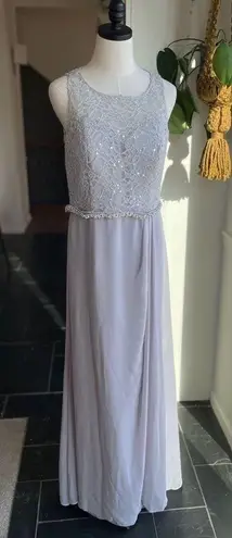 Mori Lee Madeline Gardner Silver Grey Rhinestone Lace Formal Dress Prom 16