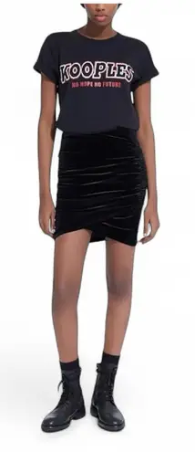 The Kooples Technical Fleece Ruched Mini Skirt Size FR 4 / Size 10/XL US NWT