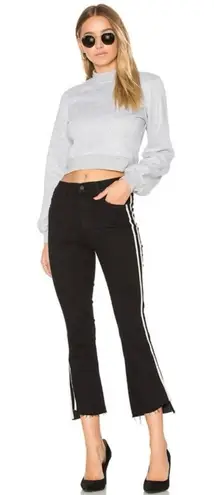 MOTHER Insider Crop Step Fray Jean in Guilty Racer Stripe Sz 27 Black