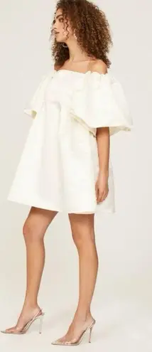 Peter Som x RTR White Satin Puff Sleeve Mini Dress Size 4