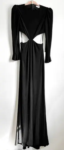 Mac Duggal 67944 Black Long Sleeve Cutout Full Length Formal Gown STYLE sz 6