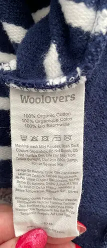 WoolOvers 100% Organic Cotton Striped Blue White Marine Vibe Sweater, size XXL